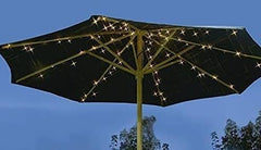 Garden Mile LED Solar Powered Umbrella String Light - Heatproof and Waterproof Garden Parasol Bright LED Fairy Lights for Hanging from Gazebo, Garden Parties and BBQ Party Decoration (Parasol Lights)