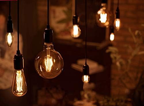 G80 E27 Vintage LED Globe Bulbs 6W 2200K Amber 6 Pack