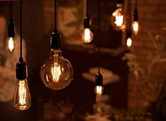 G80 E27 Vintage LED Globe Bulbs 6W 2200K Amber 6 Pack