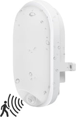 Outside 12W IP54 PIR Sensor Bulkhead Light, White Oval Waterproof Sensor Light, PIR Porch Wall Light,Sensor Kitchen Light, 900LM,4000K Natural White Motion Sensor Bathroom Light(1 Pack)