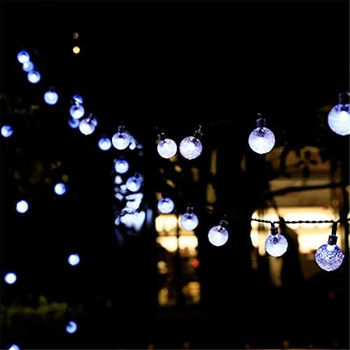 Chickwin Waterproof Solar-Powered Crystal Ball LED Lights – 5m with 20 Multicolored Lights, Decorative for Outdoor Garden, Home, Party, Festival, Patio, Yard, and Weddings