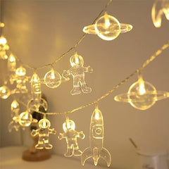 Space Children's Fairy String Lights, Battery Operated LED Fairy Lights for Children's Room, 3.0M Lights Wire with 20 LEDs