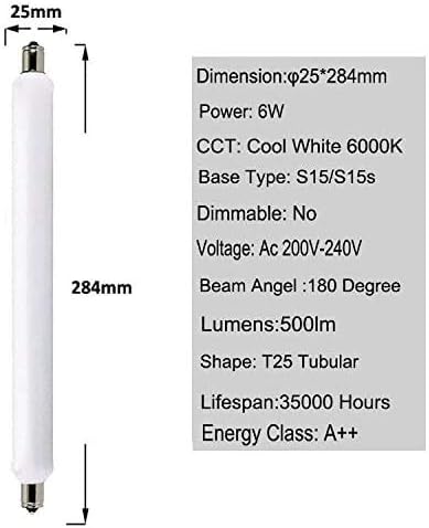2 Pack S15s Tubular Lamp 6W