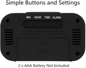 Small Digital Travel Alarm Clock – Easy to Read, Snooze Light, Ascending Alarm, 12/24H