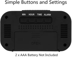 Small Digital Travel Alarm Clock – Easy to Read, Snooze Light, Ascending Alarm, 12/24H