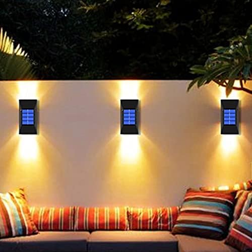 Solar Wall Lights Outdoor – LED Up and Down Security Lights, Ideal for Garden, Fence, Yard, Driveway, Front Door, and Pathway (2 Pack)