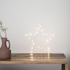 Christmas Indoor Light Up Star Window Decoration with 80 Warm White LEDs Battery Operated Timer 59cm