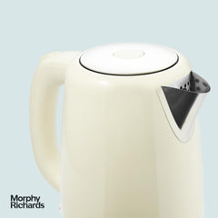 Equip 1.7L Jug Kettle – 3kW Rapid Boil, Removable Limescale Filter, Easy View Water Gauge, Stainless Steel, Cream