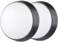 18W LED Circular Wall/Ceiling Light, 4000K, IP65 Waterproof, Round Dome Fitting for Indoor & Outdoor Use, Black