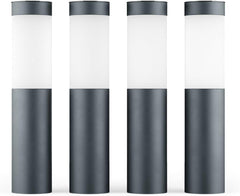 Mini London DualWhite USB Solar Powered Outdoor Garden Post Lights (Set of 4) - Anthracite