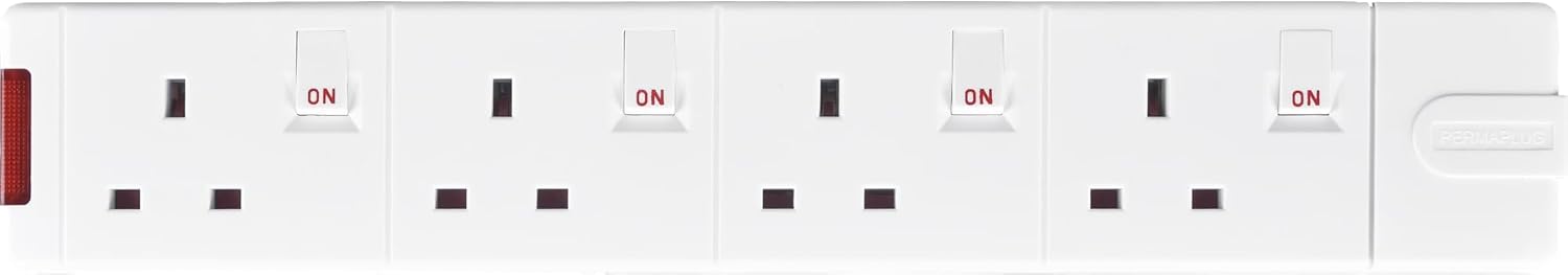 Four Socket Rewireable Trailing Socket with Individual Switches