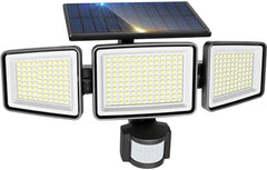 2 Pack Solar Security Lights, 302 LED, IP65 Waterproof, Motion Sensor, Solar Flood Lights for Garage, Front Door, and Yard