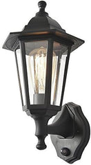 Neri Wall Light Outdoor Traditional Lantern with PIR Sensor - Black