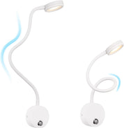 White flexible LED reading lamp on a white background