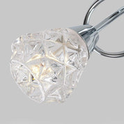 3 Way Chrome Ceiling Light with Diamond Glass Shades – Modern Pendant Fixture