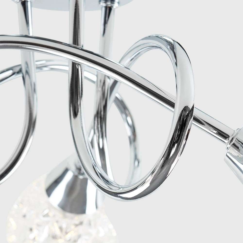 3 Way Chrome Ceiling Light with Diamond Glass Shades – Modern Pendant Fixture