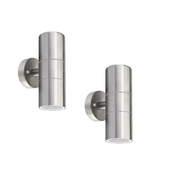 Modern Outdoor Up Down Wall Light – Stainless Steel, IP65 Waterproof, Mains Powered Exterior Sconce for Porch, Patio, or Garage
