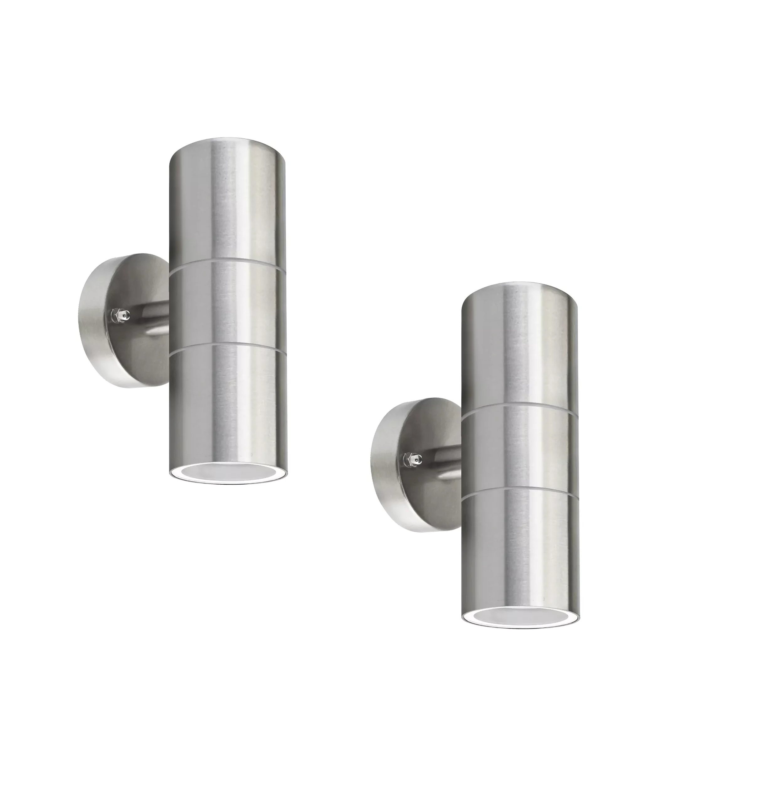Modern Outdoor Up Down Wall Light – Stainless Steel, IP65 Waterproof, Mains Powered Exterior Sconce for Porch, Patio, or Garage