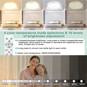 RGB LED Ceiling Light Dimmable with Remote Control, 24W/3000LM – Adjustable Color Temperature and RGB Lighting, Ideal for Bedroom, Bathroom, Living Room & Kitchen