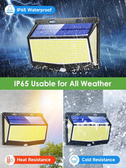 468 LED Solar PIR Motion Sensor Wall Light – Outdoor Garden Security Lamp