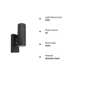 Black Steel Up and Down lights