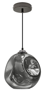 Vintage Smoked Glass Pendant Light with Irregular Shade – Ceiling Hanging Lamp for Home, Pub & Diner