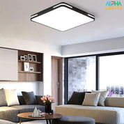 36W LED Flush Mount Ceiling Light, 6500K Cool White, 3600lm, 40cm Round Black Frame Light for Bedroom, Bathroom, Living Room