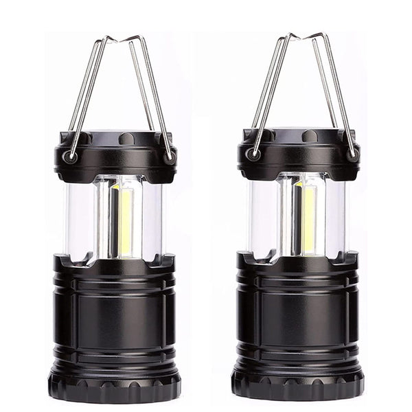 2-Pack LED Lanterns with Magnetic Base - Collapsible, Battery Included - Ideal for Camping, Fishing