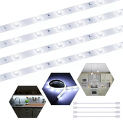 LED Strip Lights Under Cabinet - 4 Pack, Plug-In Linkable for Kitchen, Cupboard & Counter Lighting