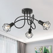 Retro Industrial Ceiling Light – E14 Base 3-Light Chandelier for Dining Room & Hallway (Bulbs Not Included