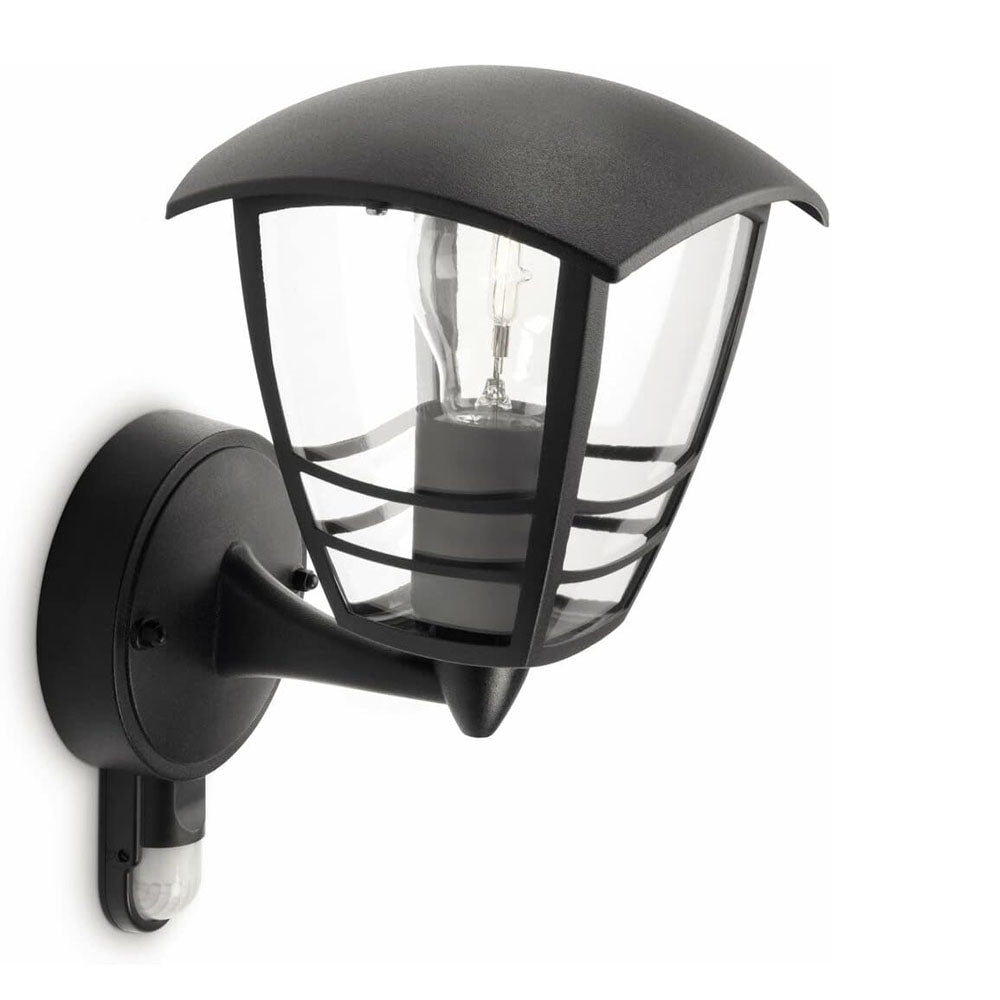 Mygarden Creek Outdoor Wall Light with Motion Sensor (Requires 1 x 60 W E27 Bulb), 220-240V, Black