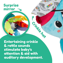 LAMAZE Captain Calamari Clip & Go – Sensory Plush Pram Toy for Newborns, Boys & Girls 0–6 Months