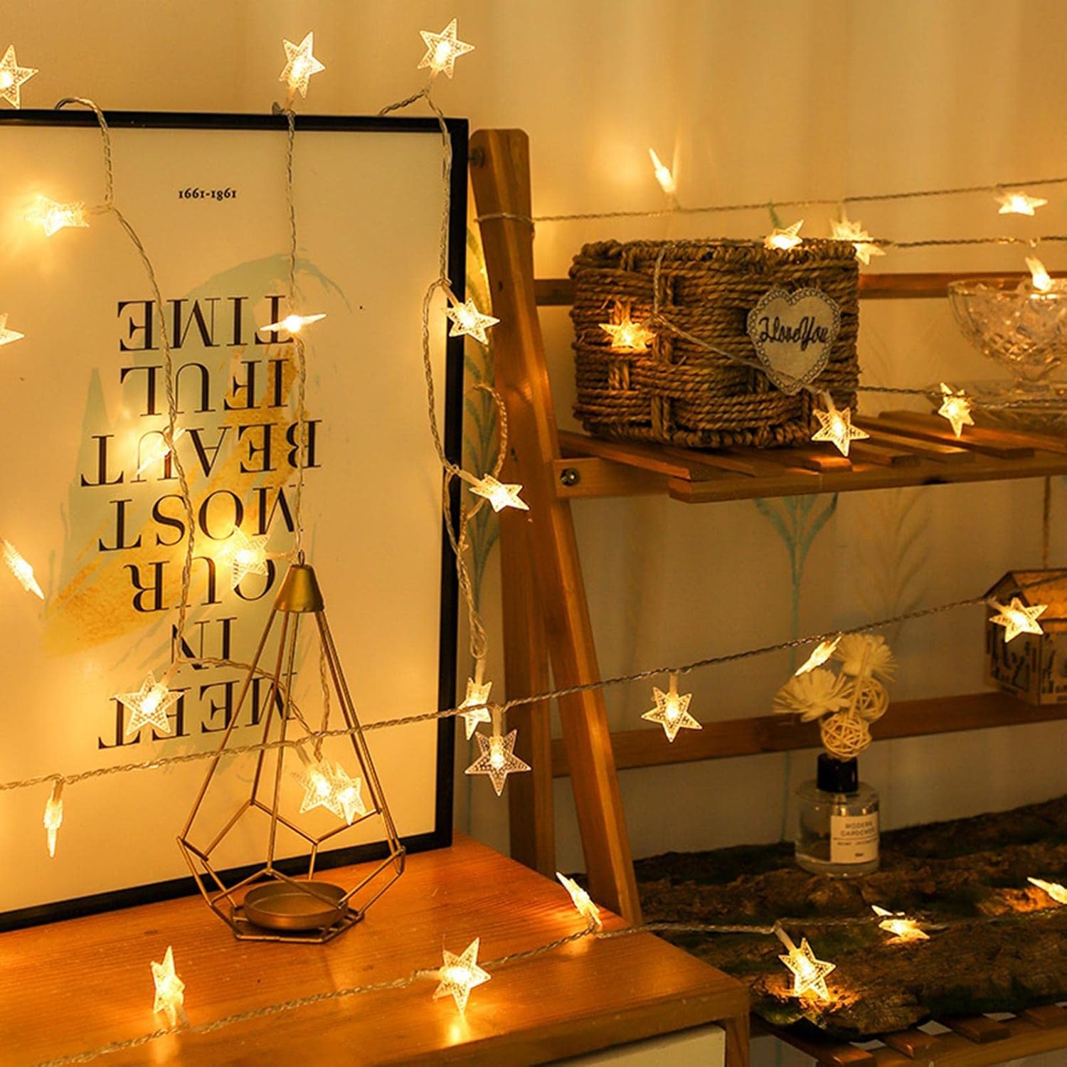 Clerance Sale -LED String Lights, Mains Powered 20 LED Star Christmas Lights with Remote Control 300cm, 8 Modes Fairy Lights for Girls Bedroom, Xmas Lights for Christmas Decoration Indoor Outdoor