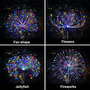 Solar Fireworks Lights Outdoor – 4 Pack, 420 LED, 8 Modes, Waterproof