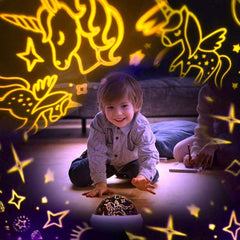 2-in-1 Star Projector Night Light - Unicorn Gifts for Kids Age 2-10, Rotating Projection Lamp