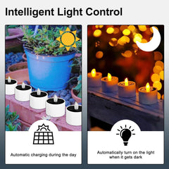 6 Pack Solar LED Flameless Tea Lights Waterproof
