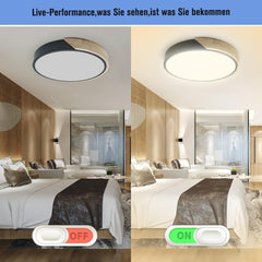 LED Ceiling Light Wood 24 W, Neutral Light 4500 K LED Ceiling Light, LED Lamps Ceiling Lights for Living Room, Bedroom, Bathroom, Balcony, Hallway