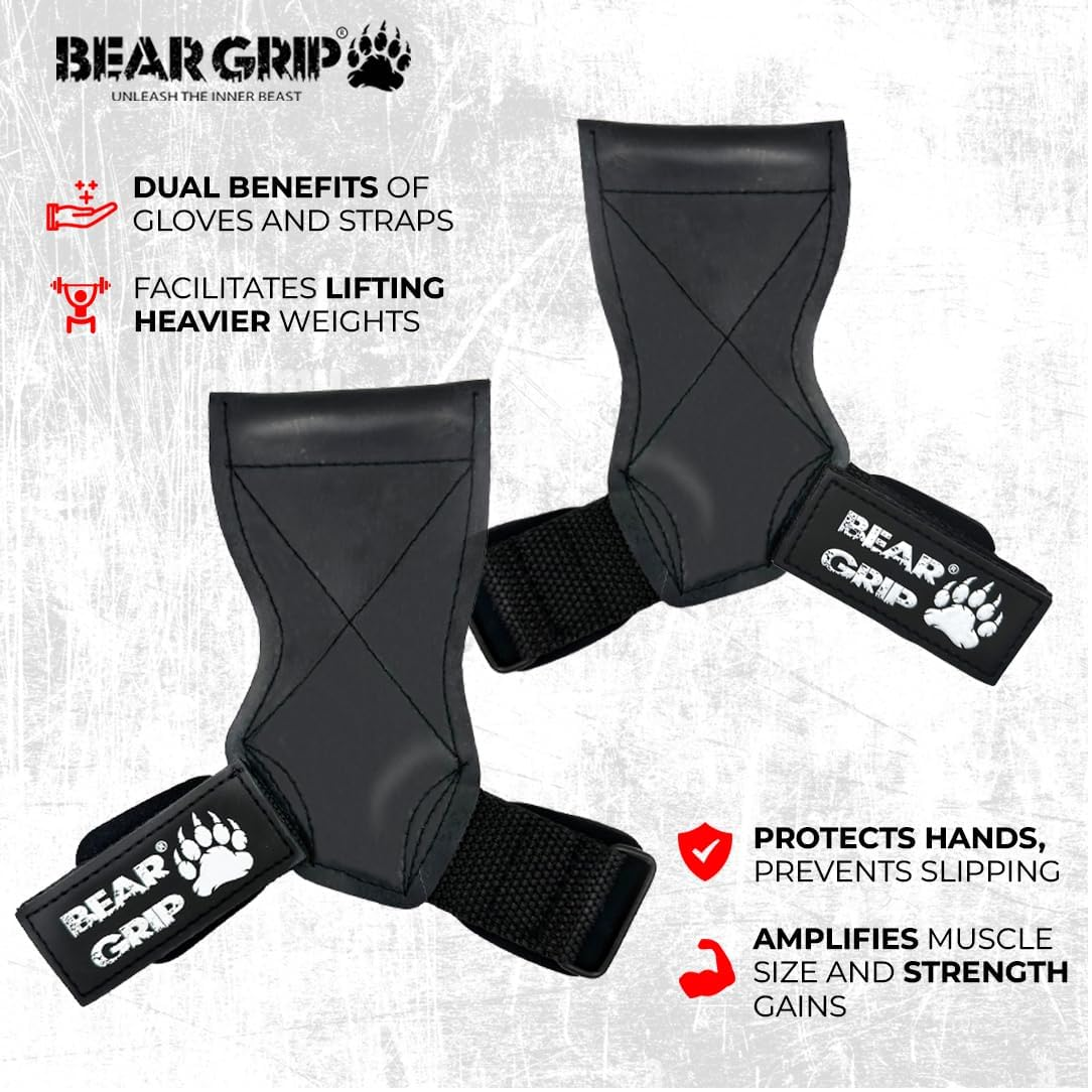 Premium Multi Grip Weight Lifting Straps & Hooks – Heavy Duty Gym Gloves Support