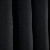 Linen Eyelet Curtains 66x54" – Thermal Soft Drapes, 2 Panels, Black