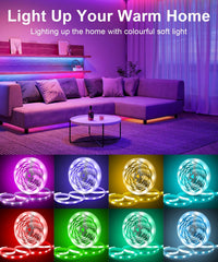 10M RGB LED Strip Lights, Music Sync, Remote & App