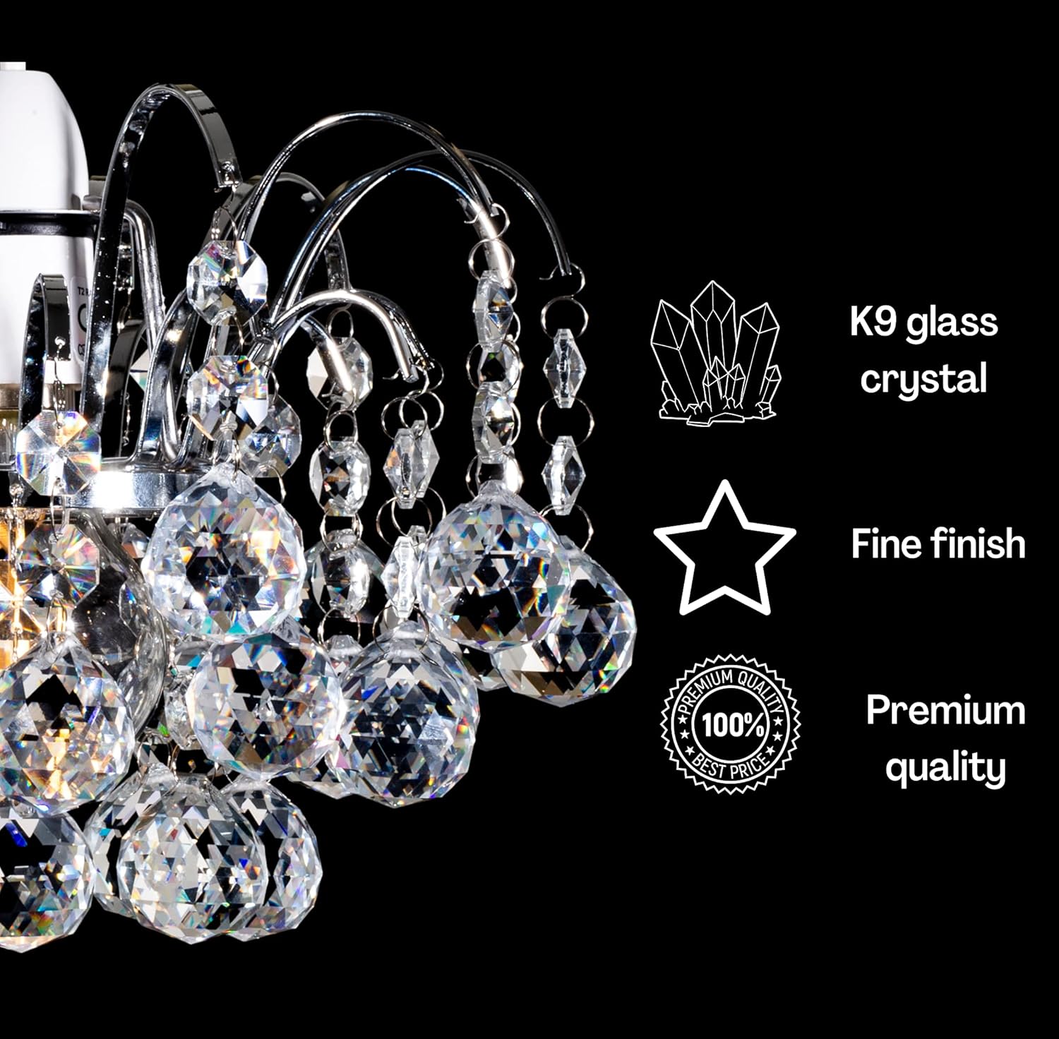 Crystal Faceted Oriel Light Shade, Crystal Chandelier, Ceiling Light Shade, Lamp Shade, Chandeliers Ceiling Light
