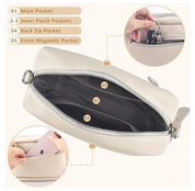 Leather Crossbody Bag for Women – Wide Strap Shoulder Handbag with Card Holder