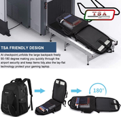 55L Extra Large Laptop Backpack – TSA Travel Rucksack with USB Port, 18.4 Inch