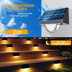 Solar Step Lights 4 Pack – RGB Decking Lights with 8 Colours & 11 Modes