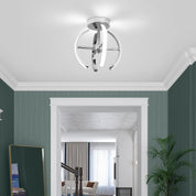 Curved LED Ceiling Light – 22W Cool White, Silver