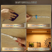 LED Strip Lights Under Cabinet - 4 Pack, Plug-In Linkable for Kitchen, Cupboard & Counter Lighting
