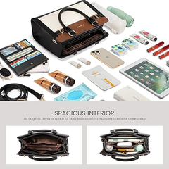 Elegant PU Leather Tote Handbag for Women – Black Shoulder & Top Handle Bag