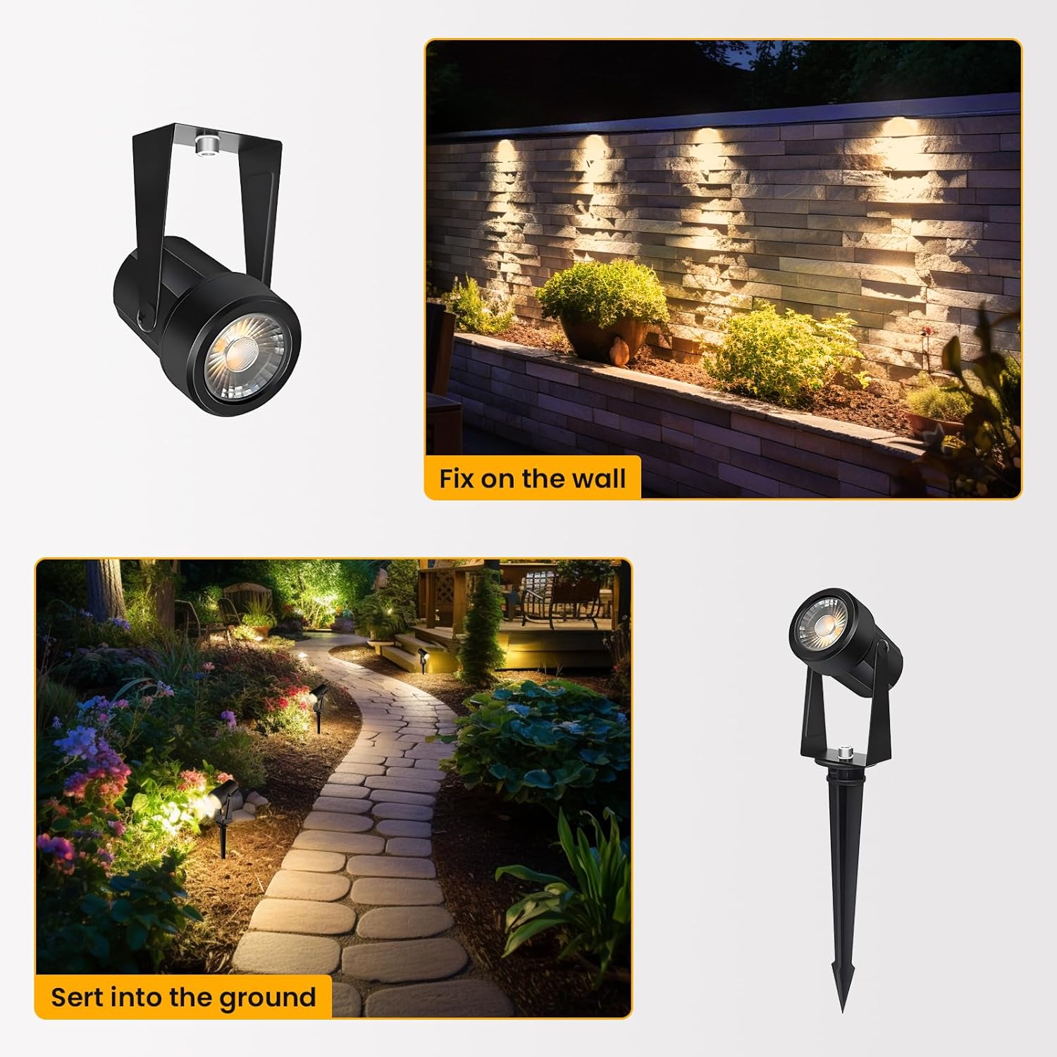 Mains-Powered Garden Spotlights – 10-Pack LED Set