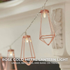 Festive Lights 1.8m Rose Gold Geometric Lantern Fairy Lights with 10 Warm LEDs