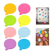 8 Pads Bubble Speech Sticky Notes – 75x75mm Bright Self-Stick Memo Pads